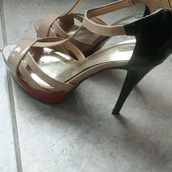 Color Block 5" Peep Toe Heels - Picture 3 of 7